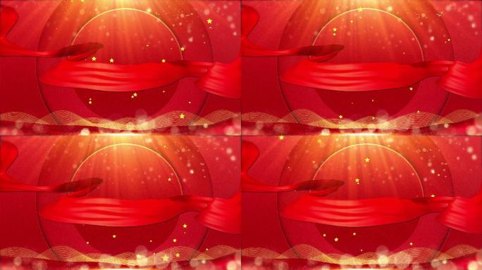 大气红色丝绸粒子LED背景-循环