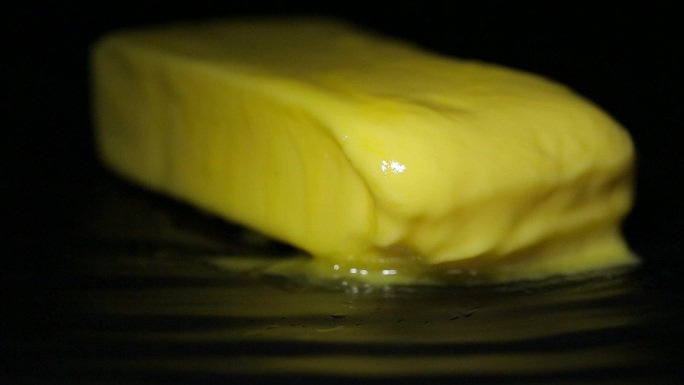 黄油融化食用油黄油特写黄油旋转素材黄油
