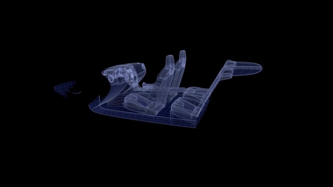 三维动画科技感汽车线框装配动画ae模板