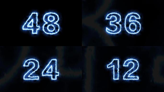 【原创4K】1分钟蓝色倒数倒计时视频