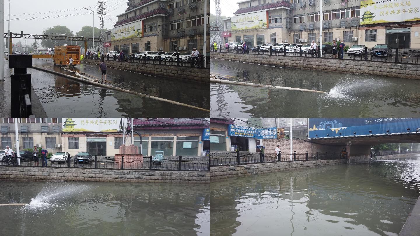 暴雨过后城市涵洞内涝积水