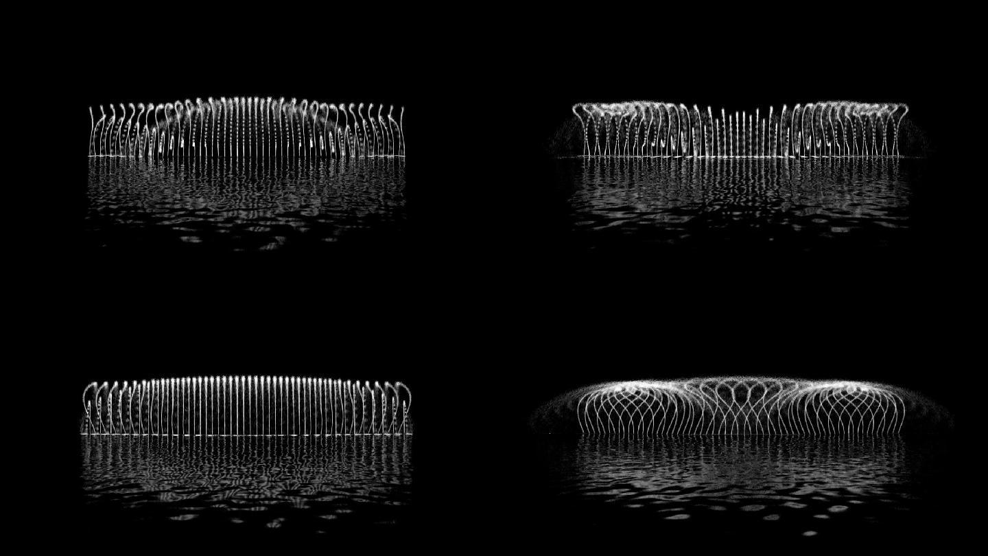 水景喷泉线性二维变化
