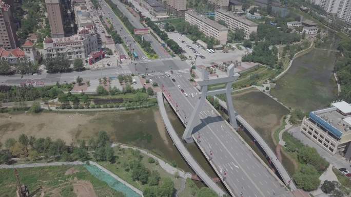 西宁市航拍-共字桥4K-Dlog原素材