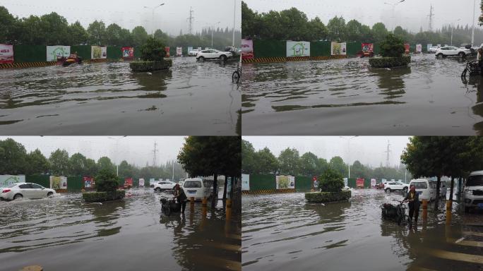 暴雨过后城市涵洞内涝积水