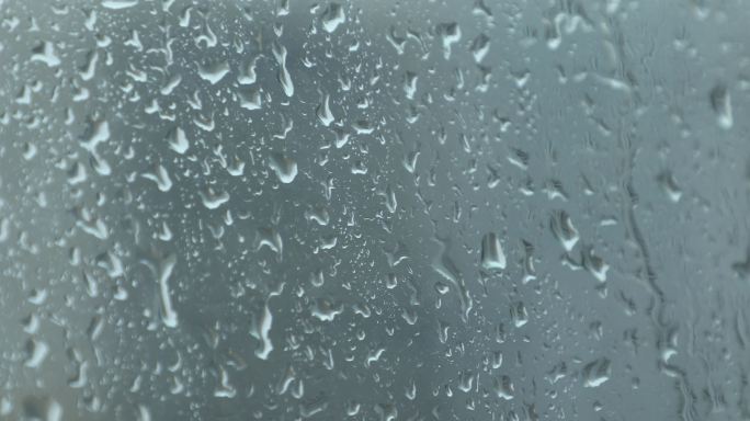 雨水打湿玻璃实拍4K