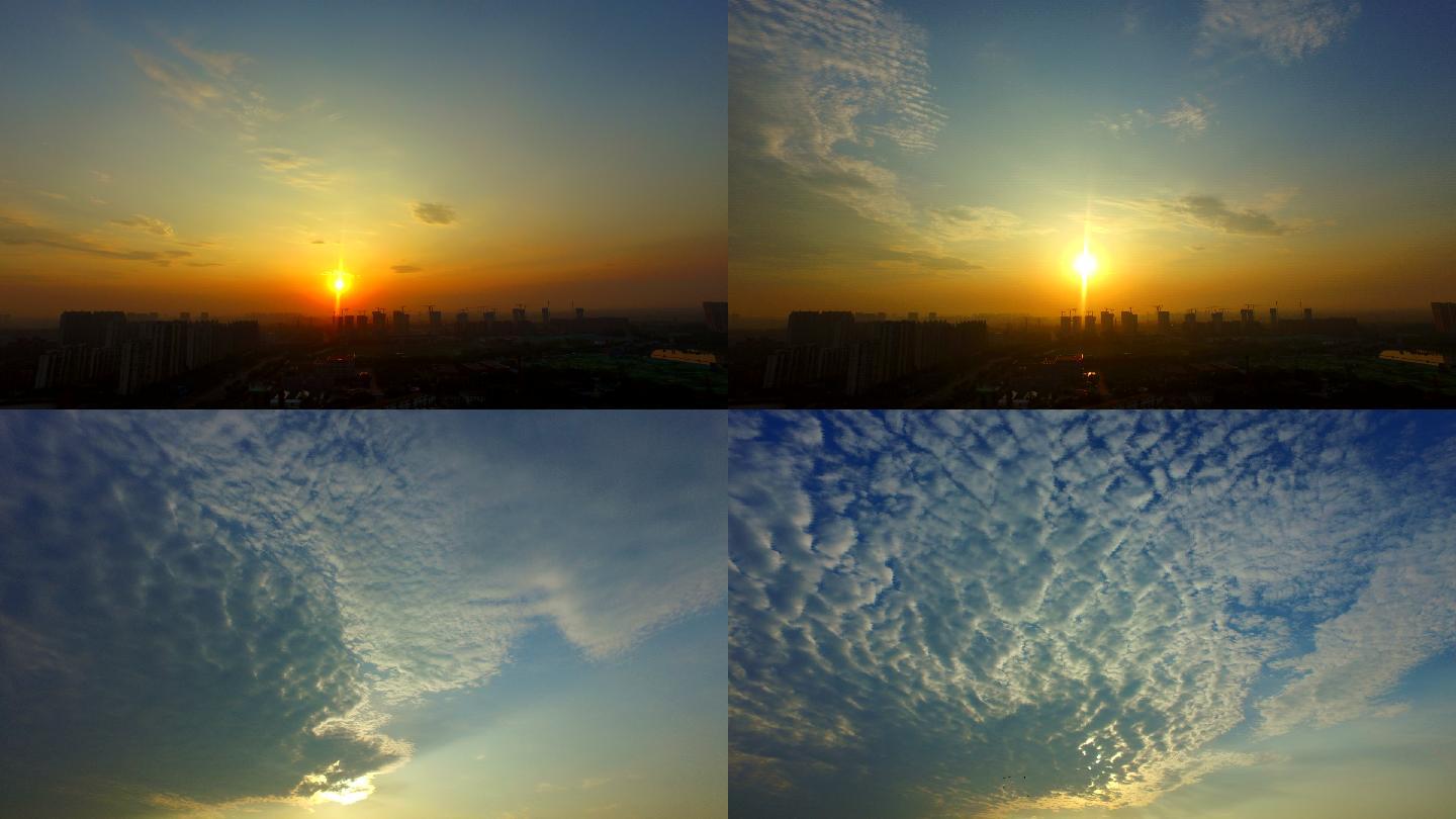 【4K】日出天空云彩朝霞太阳升起云延时