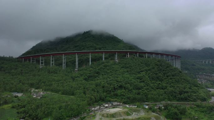 雅西高速干海子大桥航拍