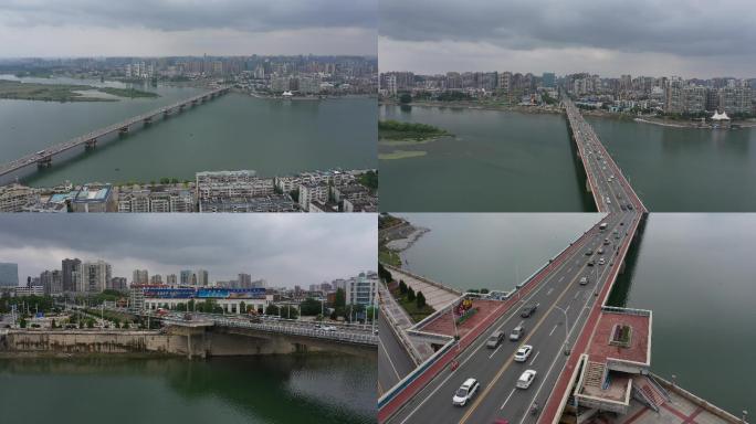 4K-原素材-襄阳汉江长虹大桥航拍4