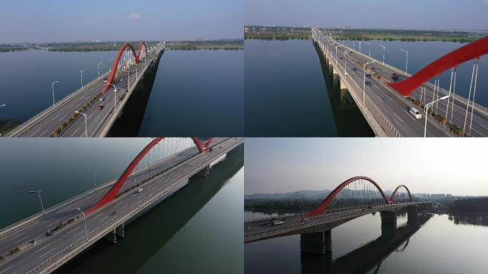 4K-原素材-襄阳东津大桥航拍3