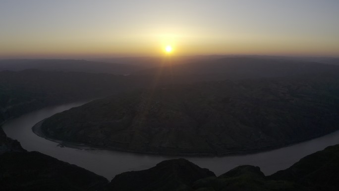 4K-HLG原素材-黄河湾日出