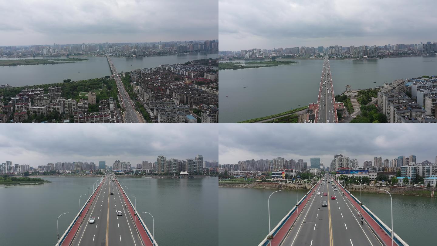 4K-原素材-襄樊汉江长虹大桥航拍2