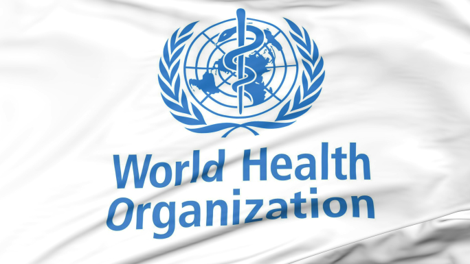 4K世界卫生组织logo背景循环
