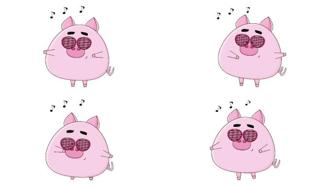 mg可爱的粉色小猪跳舞-alpha通道