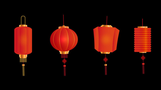 4款传统红灯笼节庆喜庆元素