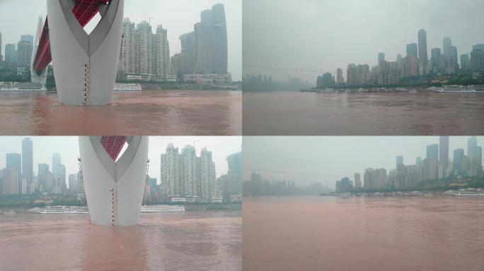 长江大桥水位表标尺警戒线安全线