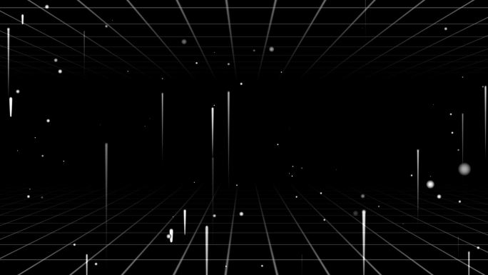 白色空间感网格上升线条粒子动画-无缝循环