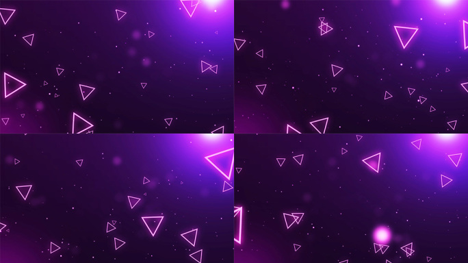 紫色唯美梦幻三角形方块LED背景视频