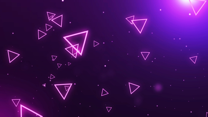 紫色唯美梦幻三角形方块LED背景视频