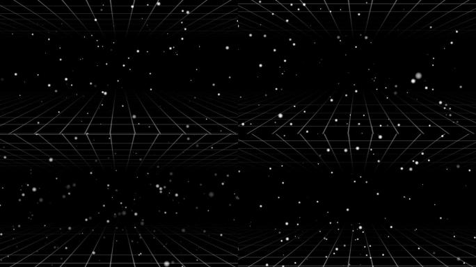 白色空间感网格上升粒子动画-无缝循环