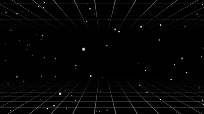 白色空间感网格粒子扑面而来动画-无缝循环