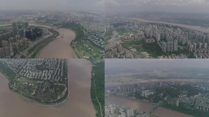 泸州市长江赤水河航拍4K