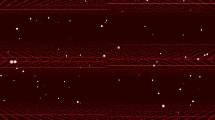 宽屏红色空间感网格粒子上升动画-无缝循环