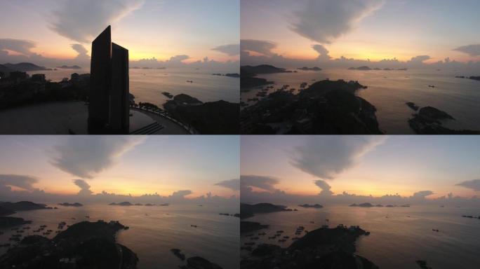 浙江温岭千年曙光碑航拍