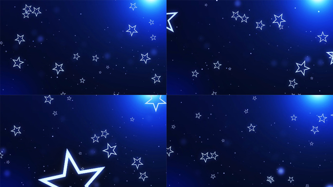 蓝色唯美梦幻五角星LED背景视频