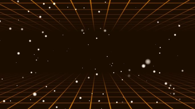 金色空间感网格动画上升粒子视频-无缝循环