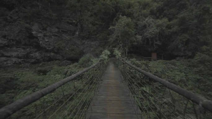 南江大峡谷吊桥木桥稳定器视频素材