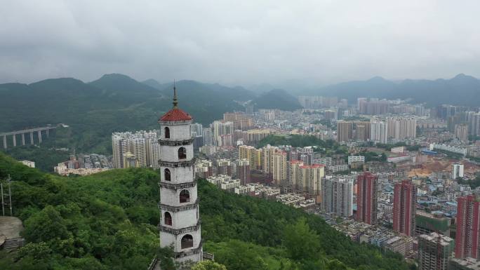 文笔峰航拍铜仁大全景