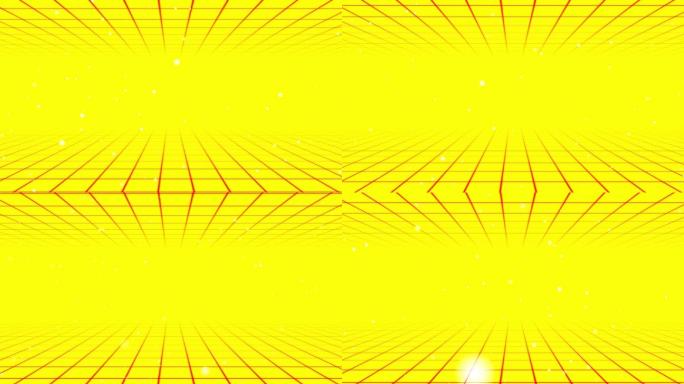 黄色空间感网格粒子扑面而来动画视频-循环