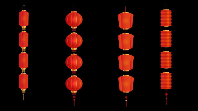 4款传统红灯笼节庆喜庆元素