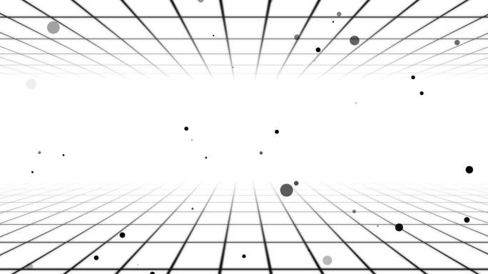 宽屏白色空间感网格粒子迎面而来动画-循环