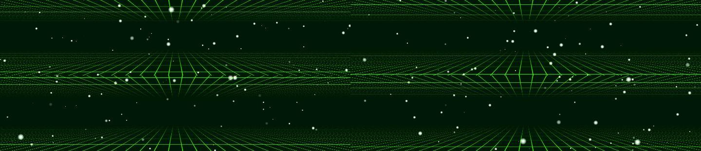 宽屏绿色空间感网格粒子上升动画-无缝循环