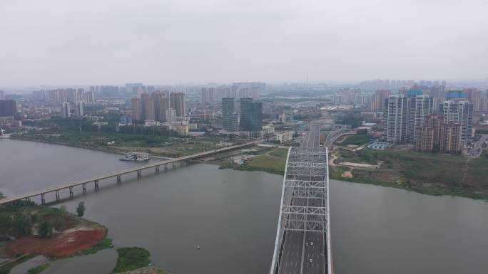 4K-原素材-襄阳新六两河大桥航拍