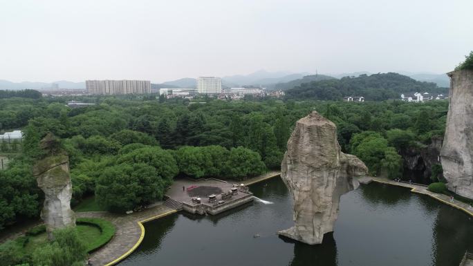 4K原素材-航拍浙江绍兴柯岩风景区