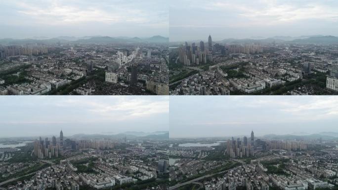 4K原素材-航拍绍兴城市全景