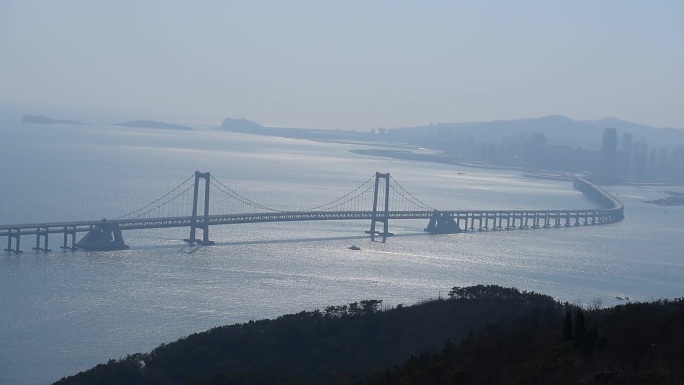 山顶拍大连山顶拍大连星海桥大连全景