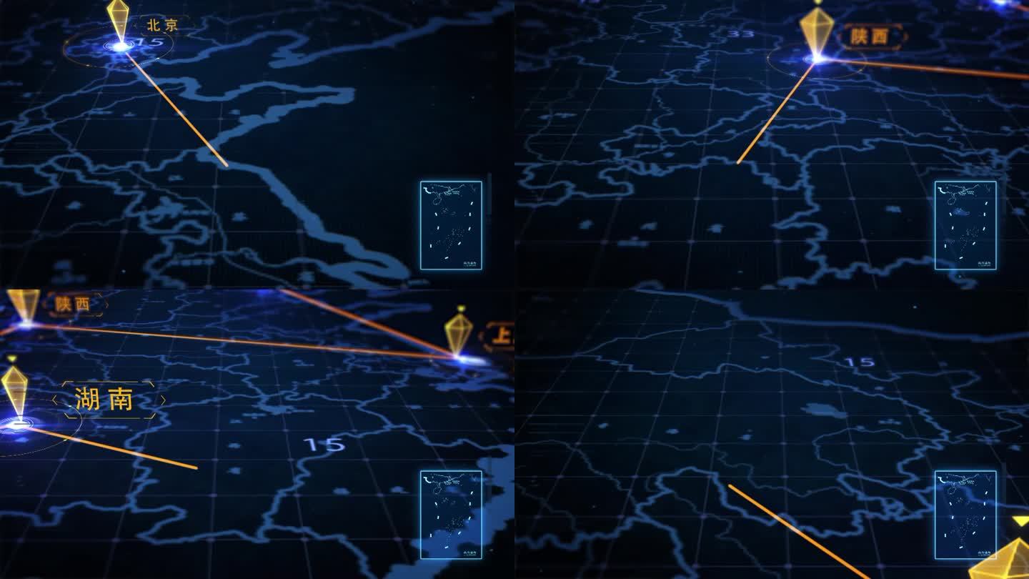 蓝色科技地图光线穿梭精准定位