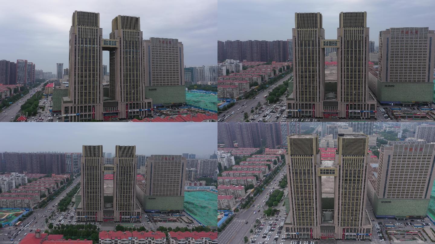 4K-原素材-邯郸中道大厦航拍