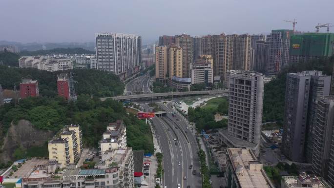 4K-原素材十堰交通道路北京南路与上海路