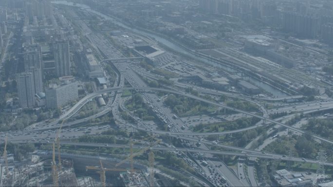 北京四惠桥交通枢纽航拍