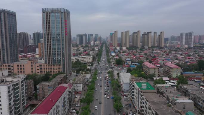 4K-原素材-邯郸联纺东路航拍