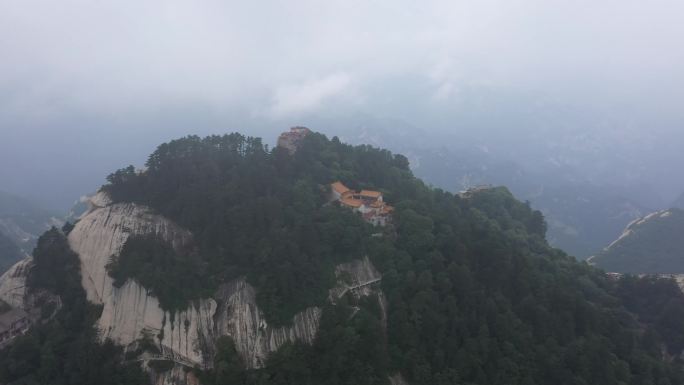 航拍华山华山西峰航拍华山云海