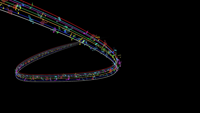 20段带通道唯美音律音符流线视频素材