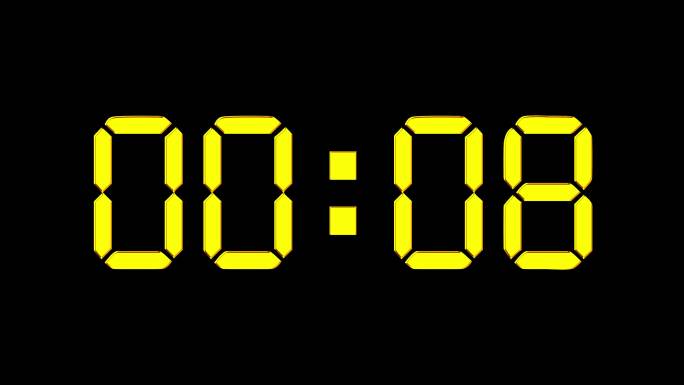 【原创4K】液晶显示金色20秒钟顺数计时