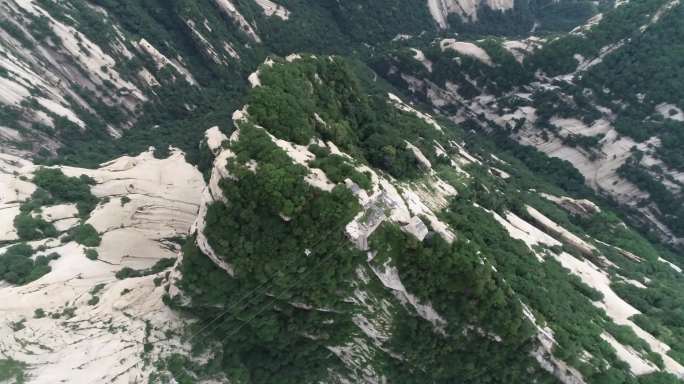 航拍华山，西峰，航拍华山主峰，华山索道