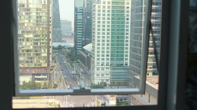 北京CBD窗外的楼宇街道合集HDV