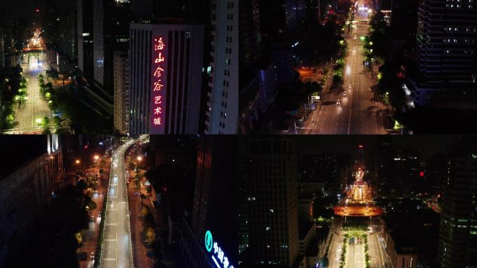 疫情期间洪山广场中北路（夜景）